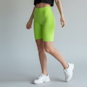 Lightweight Neon Green Women's Biker Shorts
